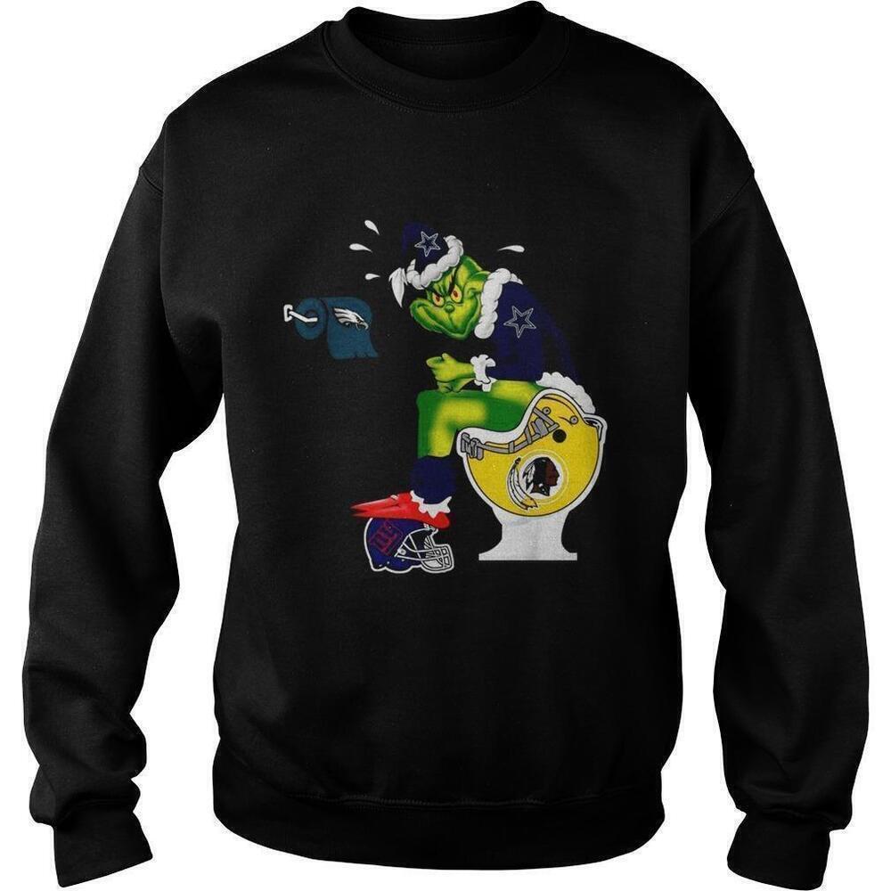 Dallas Cowboys Santa Grinch Toilet Parody Christmas Sweatshirt